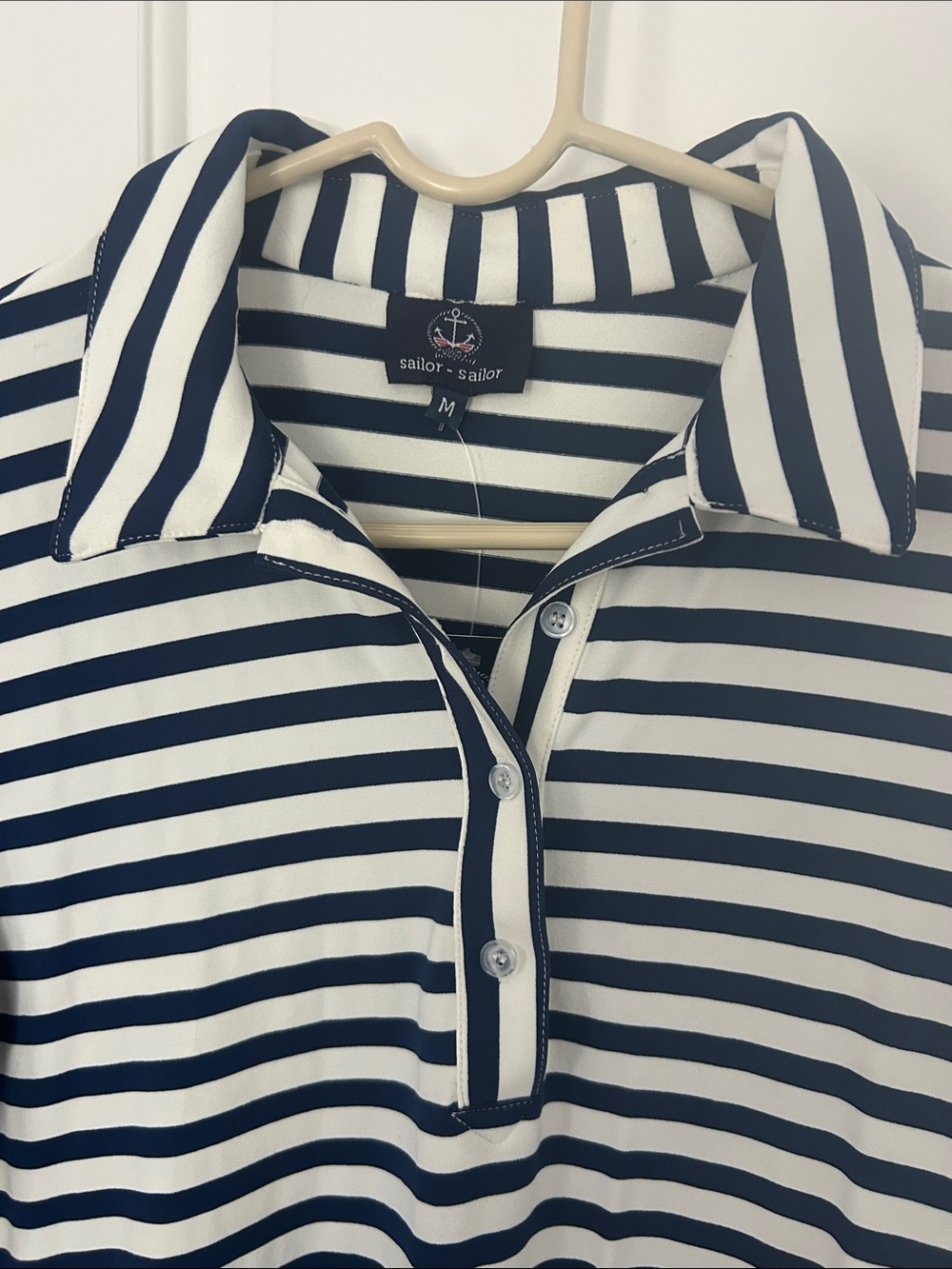 Striped Polo Midi Dress in Black and White - Picture 3 of 8
